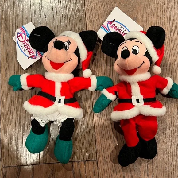 Disney Festive Mickey and Minnie Plush Duo - Picture 1 of 1